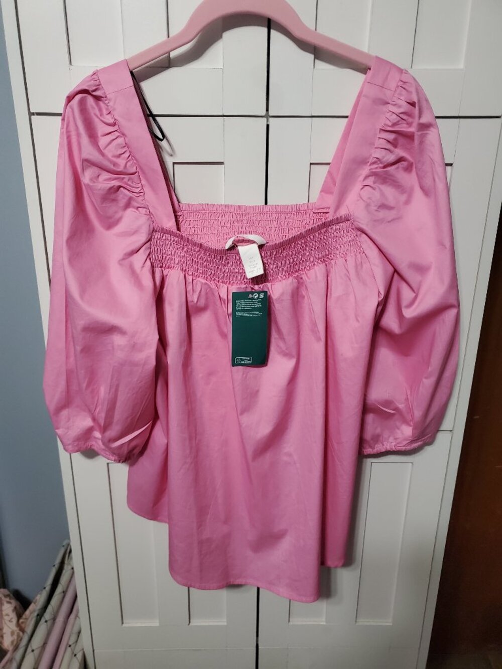 Size Large H & M Pink Square Neck Blouse